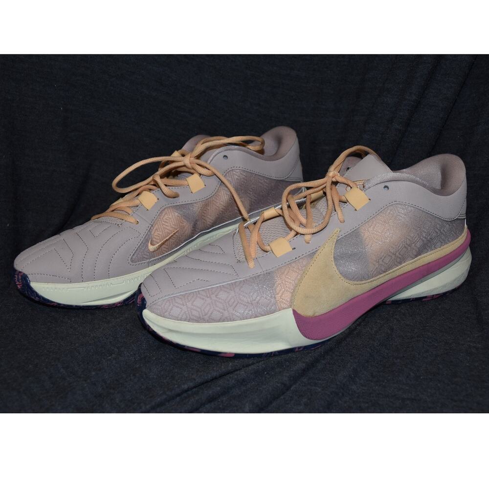 Nike Men's 14 Air Zoom Freak 5 Fossil Stone Basketball Sneakers Shoes Giannis